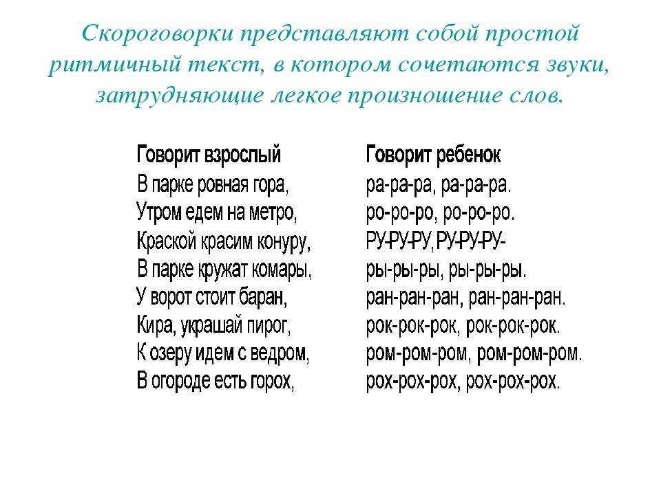Скороговорки для развития речи у детей 7-8 лет