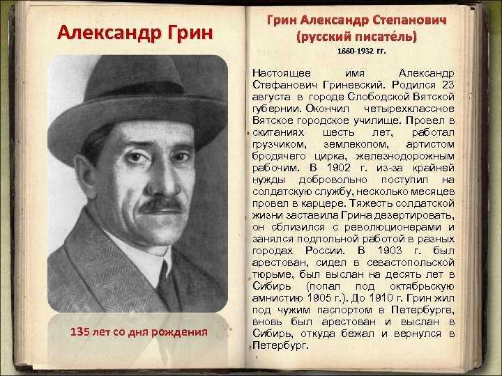 Краткая биография грин александр (жизнь и творчество)